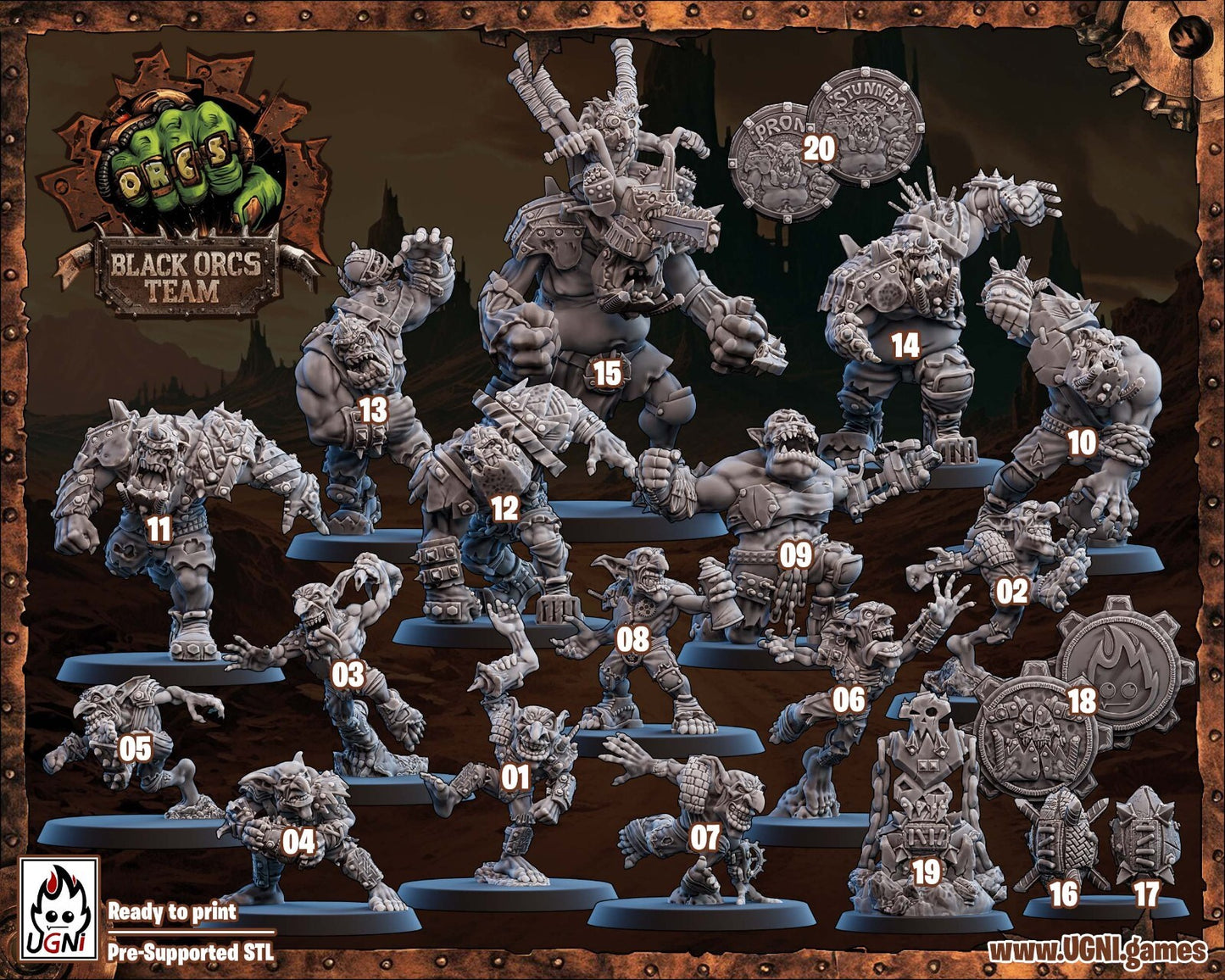 black orcs team convient a bloodbowl