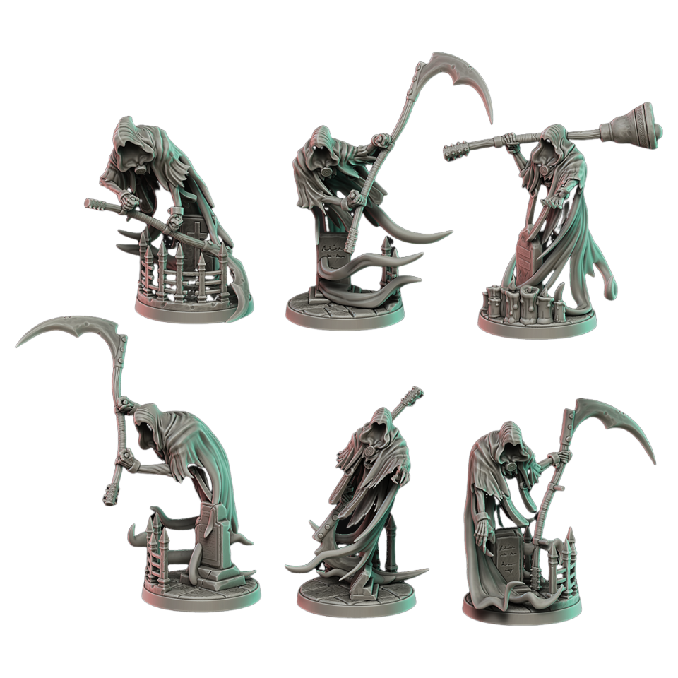 5 spectres + socle 40mm compatible comtes vampires