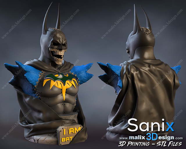 buste batman zombie, buste fan art