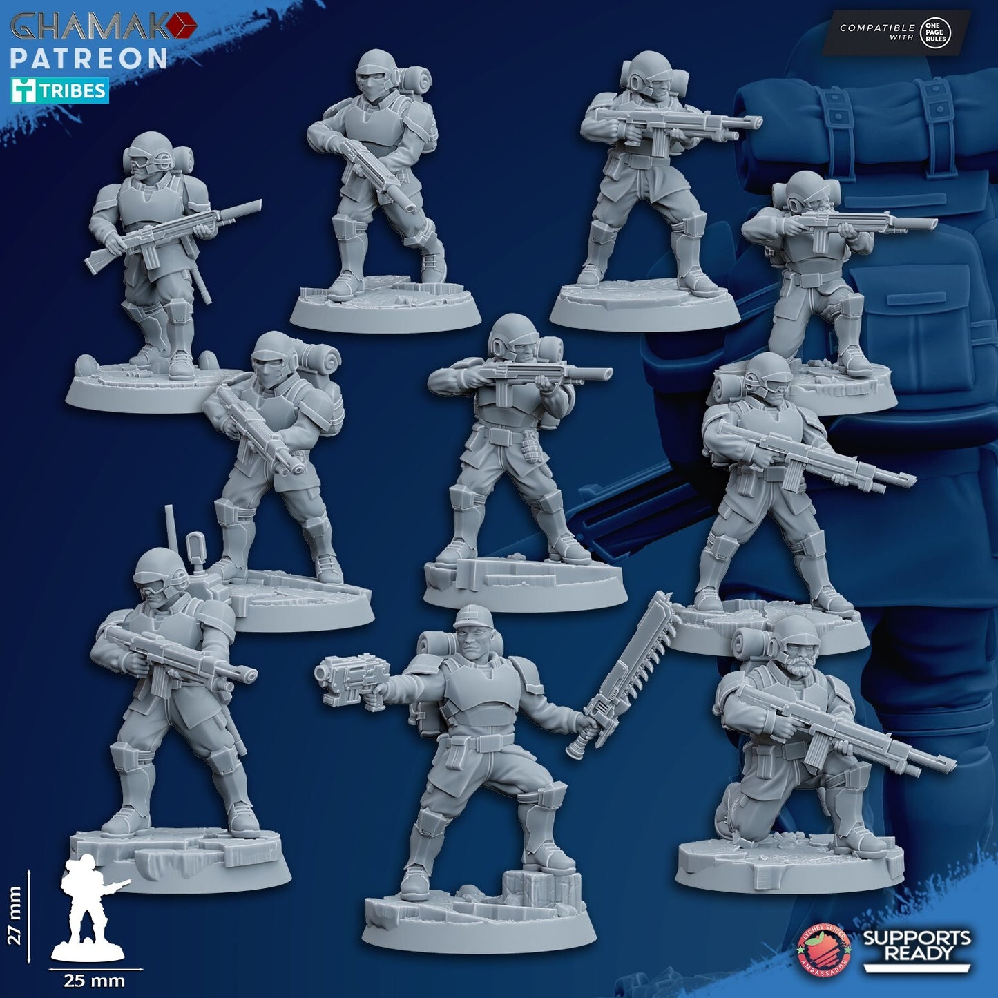 10 Assault Troops de station forge avec les socles