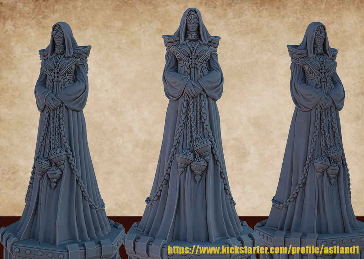 statue acolyte hauteur 15 cm avec piedestal