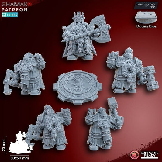 Dwarven king on shield nain