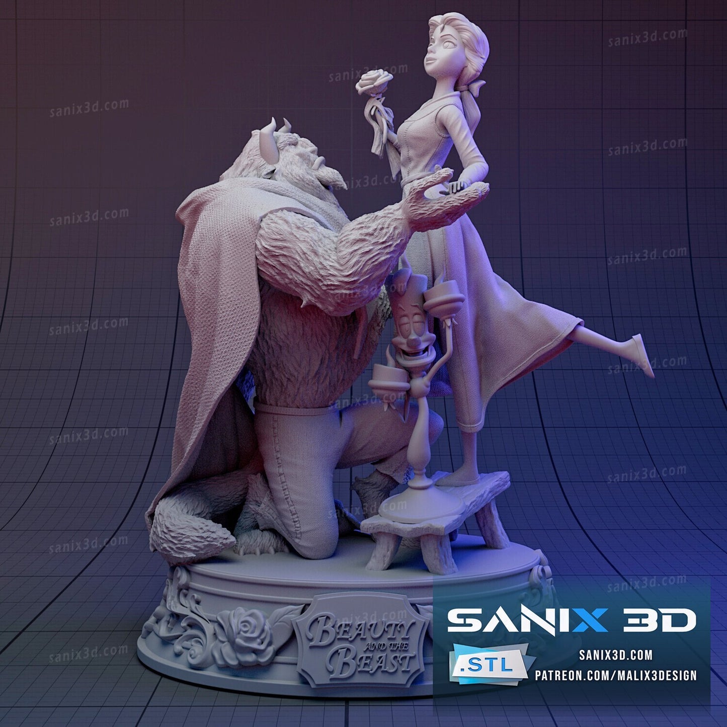 la belle et la bete - 3D figurine fan art