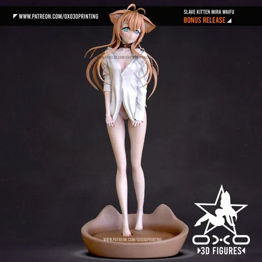 Slave Kitten Mira Cat Anime Girl figurine fan art 18 CM