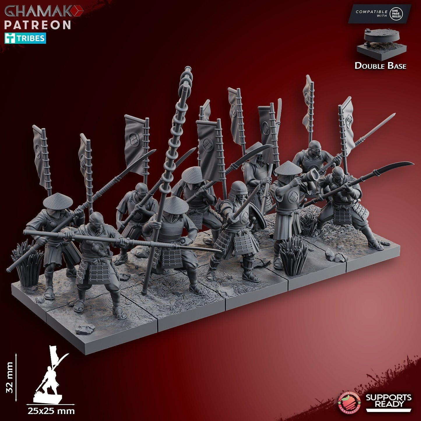 naginata Ashigaru socle carree