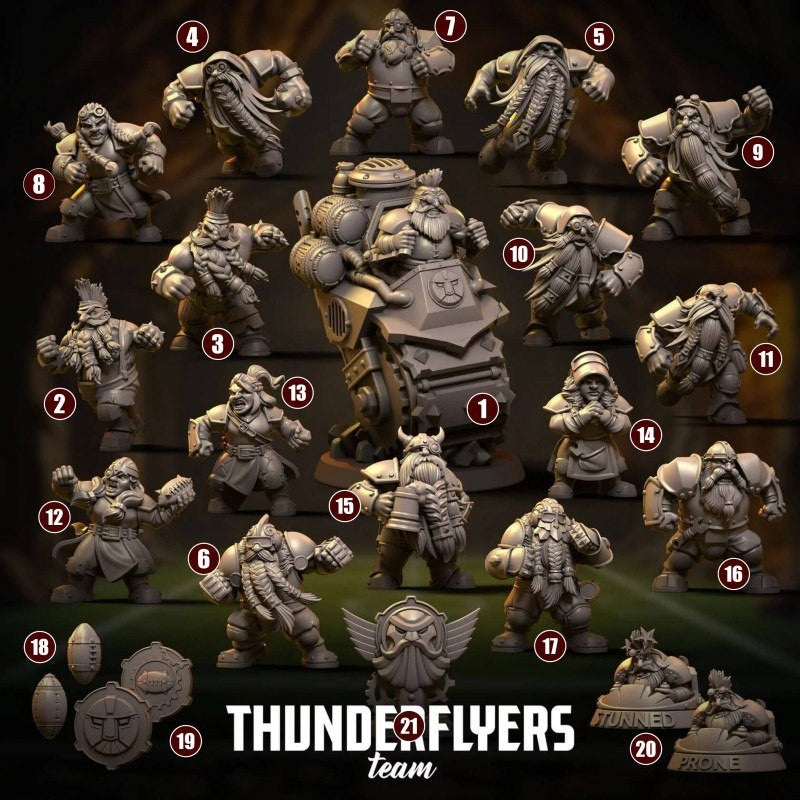 thunder flyer equipe nain fantasy football compatible bloodbowl