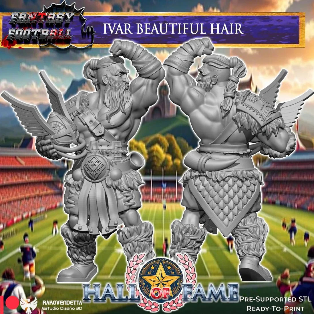 Ivar Beautiful Air Norse  Fantasy Football convient a bloodbowl