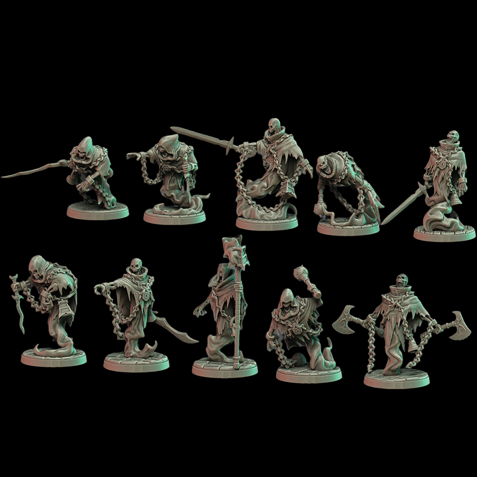 10 mort vivant + socle 25mm compatible comtes vampires