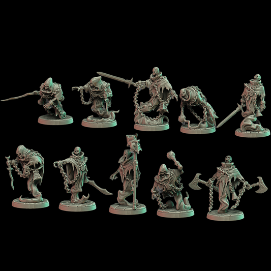 10 mort vivant + socle 25mm compatible comtes vampires