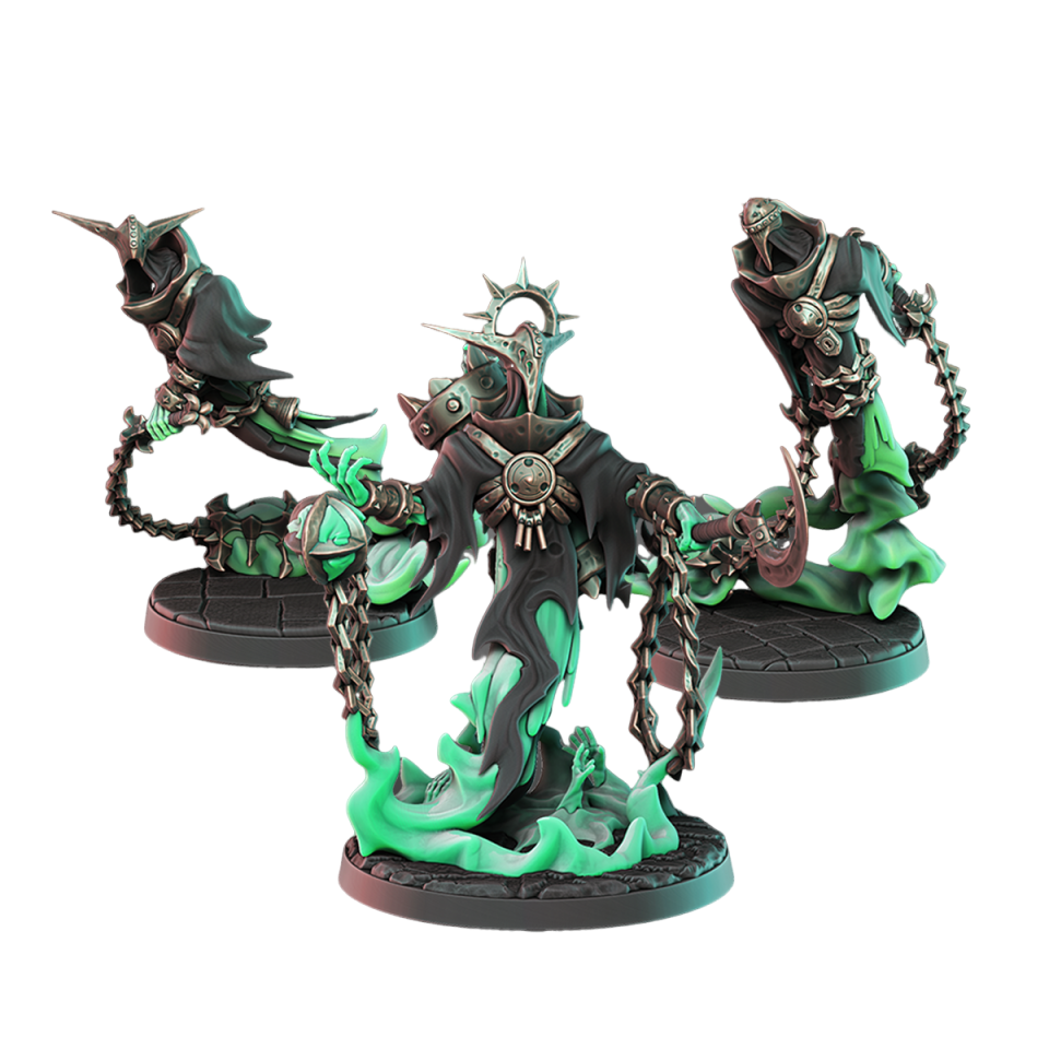 3 spectres + socle 32mm compatible comtes vampires