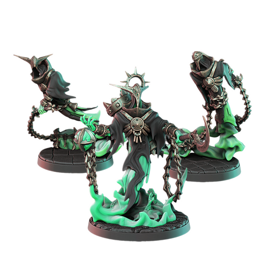 3 spectres + socle 32mm compatible comtes vampires