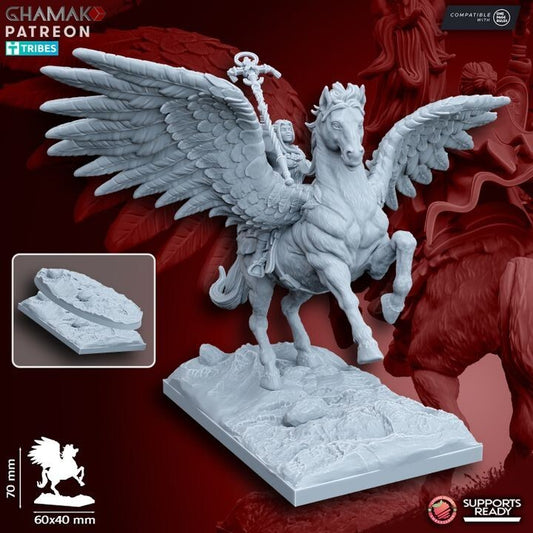 Sunev (Life magic) Wizard on Pegasus