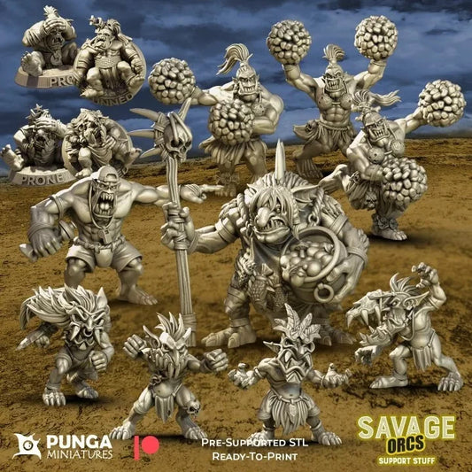 Savage Orcs Support Staff Team Fantasy Football equipe orc sauvage