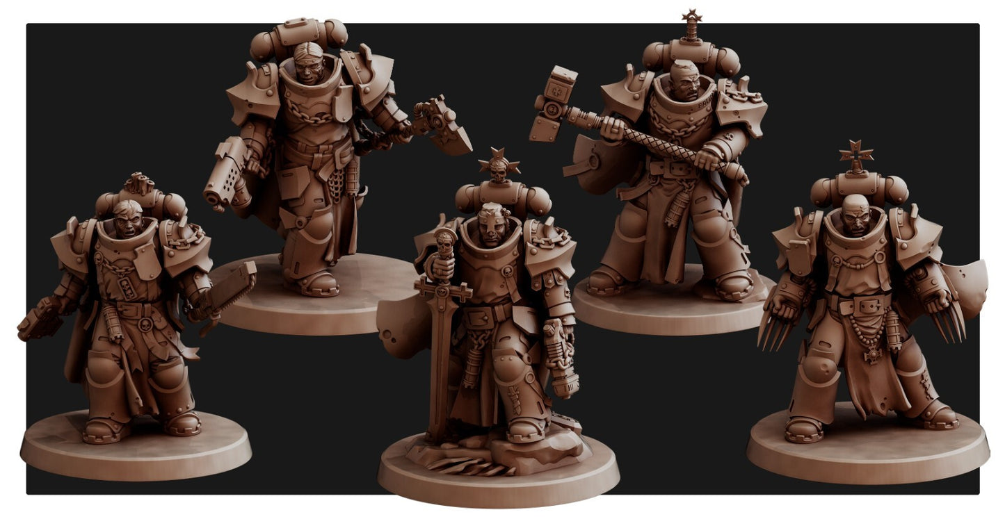 5 space marines compatible black templar