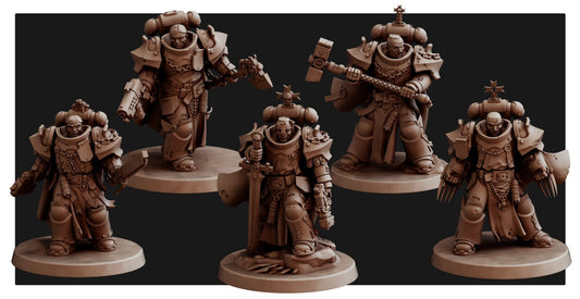 5 space marines compatible black templar