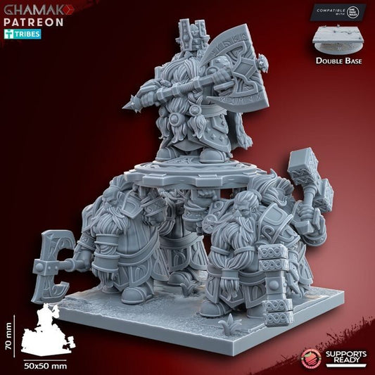 Dwarven king on shield nain 