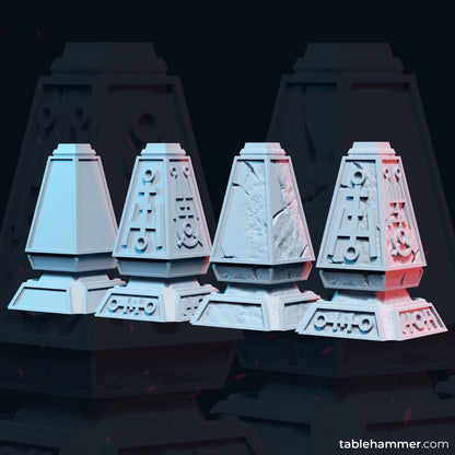 4 necron obelisk objectif, hauteur 6 cm