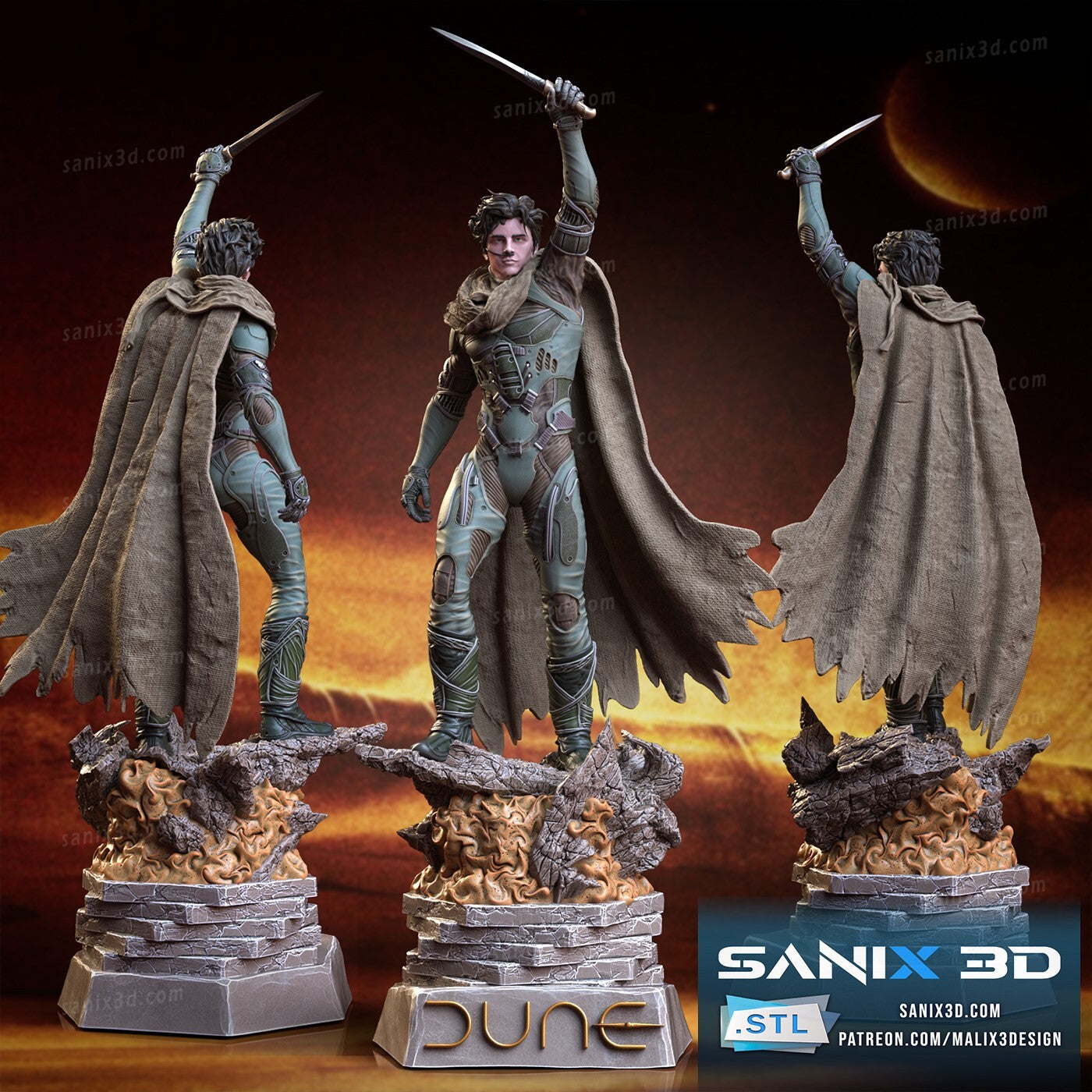 FIGURINE hauteur 38cm paul atreide DUNE  figurine fan art