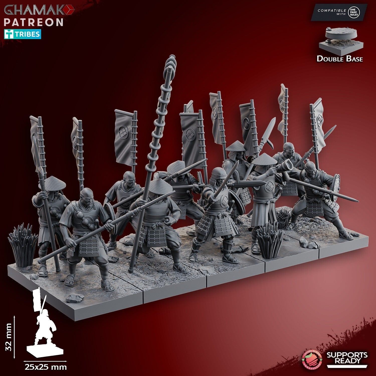 yari Ashigaru  socle carree