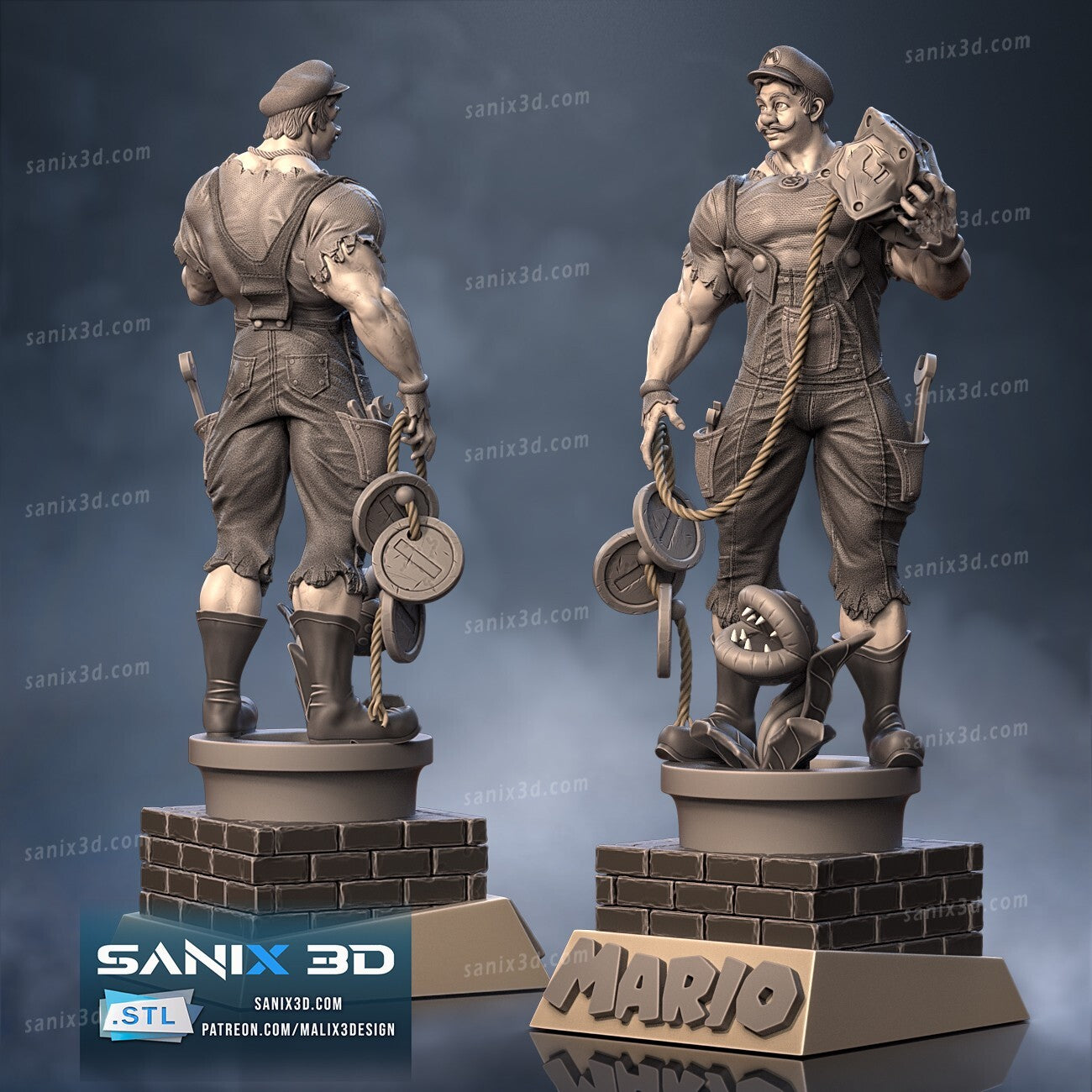 figurine fan art de mario de 23 cm de haut