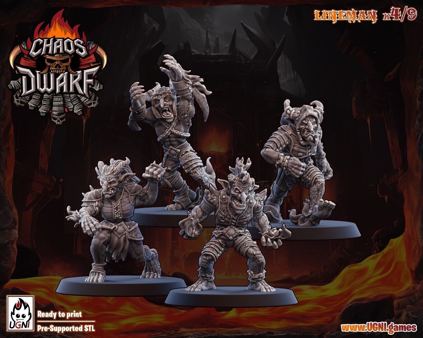 4x Lineman nain du chaos star players  Fantasy Football