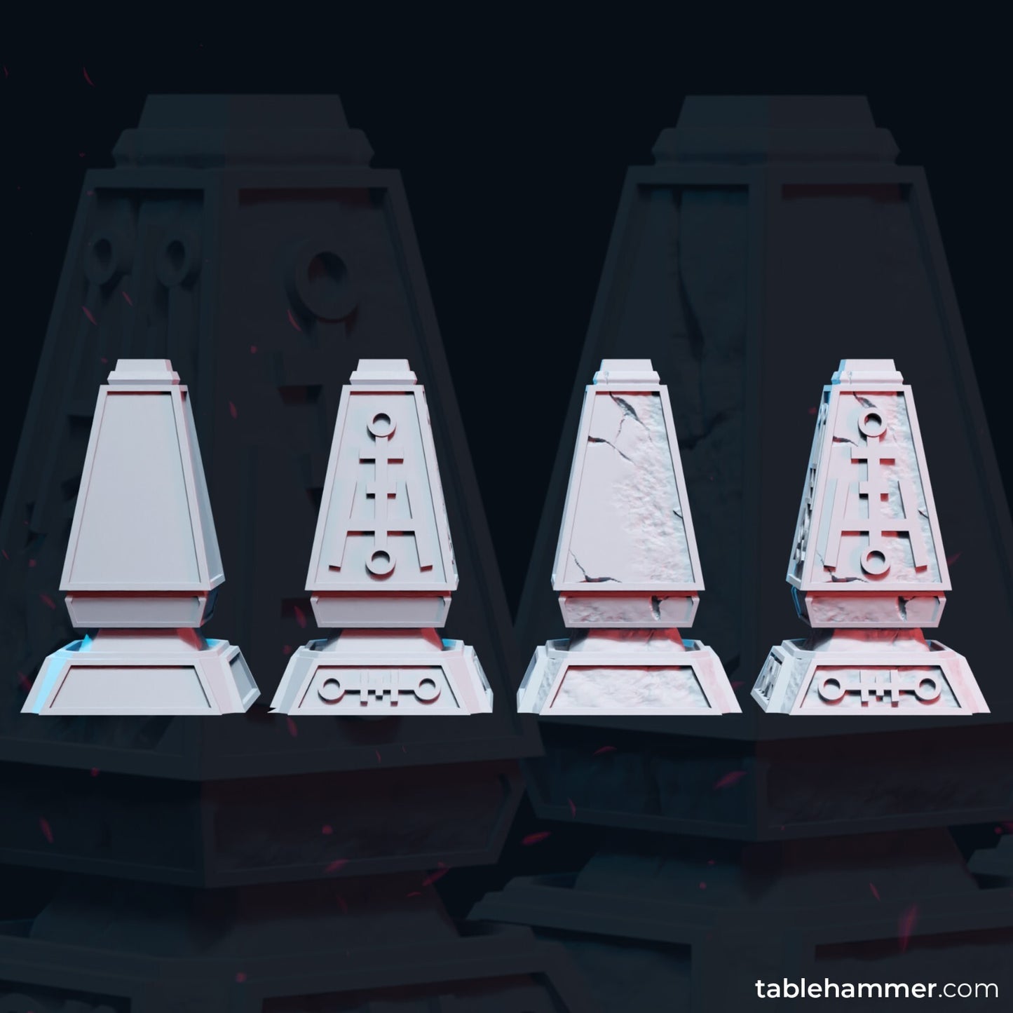 4 necron obelisk objectif, hauteur 6 cm