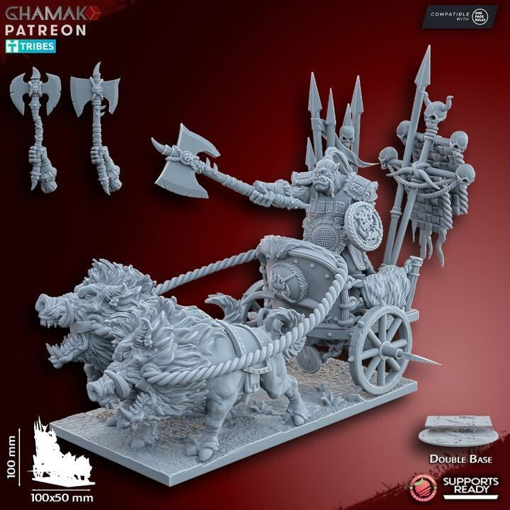 Orc Chieftain on wild boar chariot