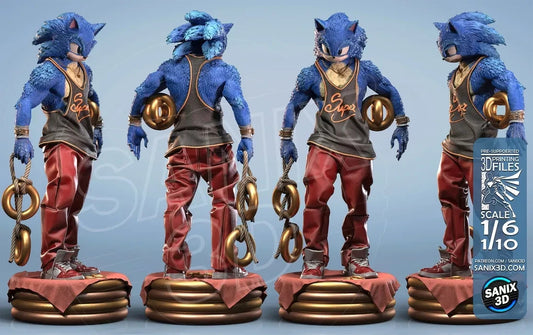 Super SONIC hauteur 20cm en comptant le socle