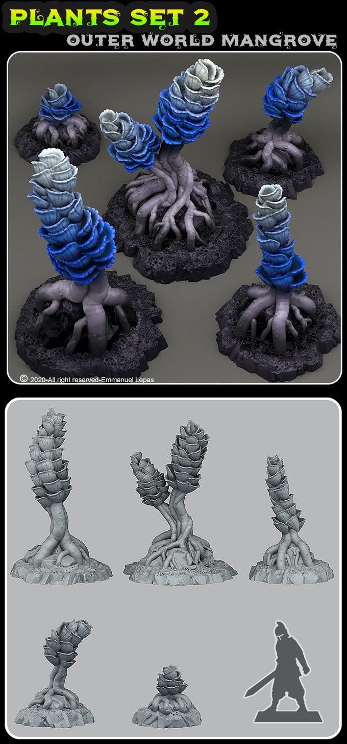 decor 5x plante alien