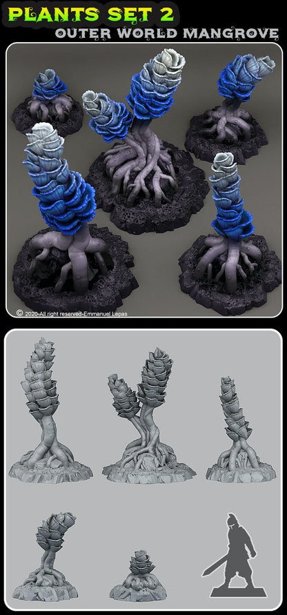 decor 5x plante alien