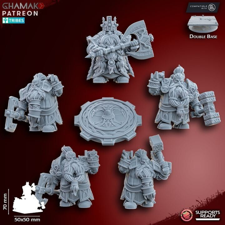 Dwarven king on shield nain 