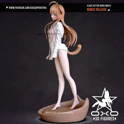 Slave Kitten Mira Cat Anime Girl figurine fan art 18 CM