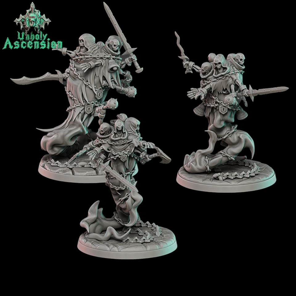 3 spectres + socle 50mm compatible comtes vampires