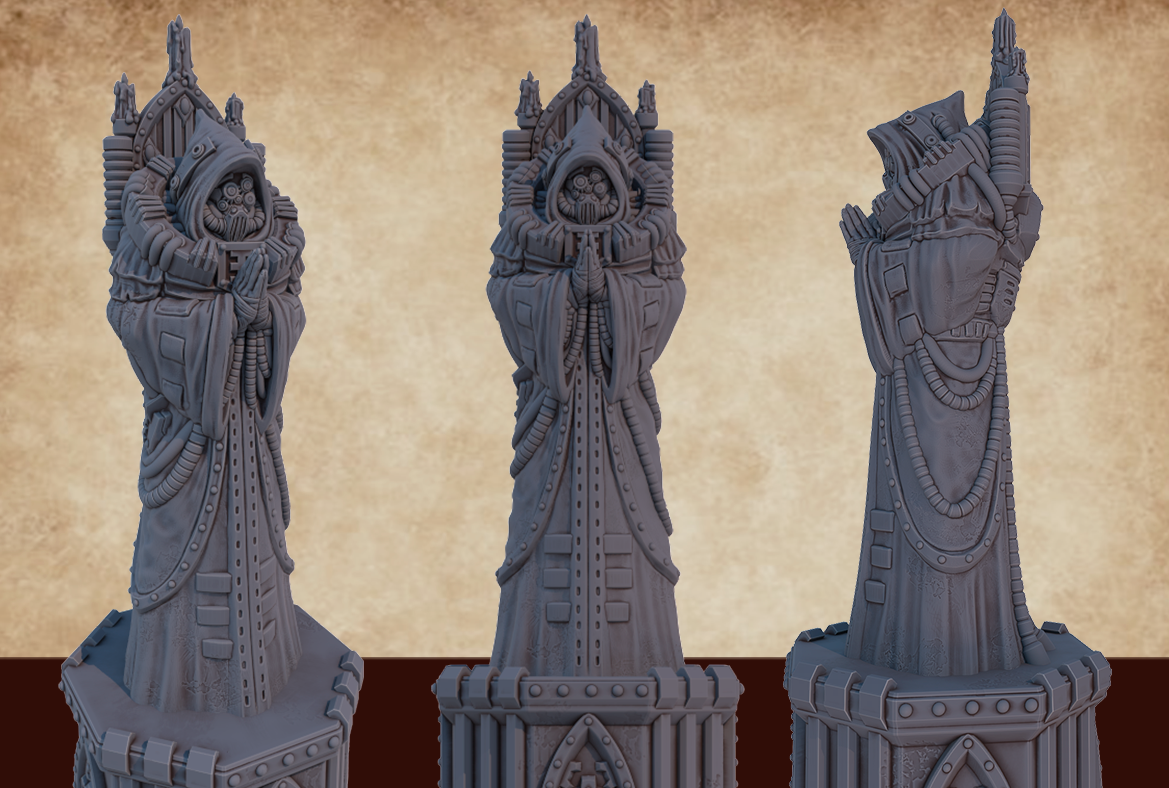 statue technomage hauteur 15 cm avec piedestal