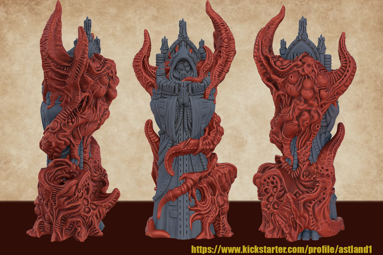 statue technomage  hauteur 15 cm avec piedestal