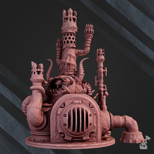 pandemic furnace sur un socle de 100mm hauteur 14 cm