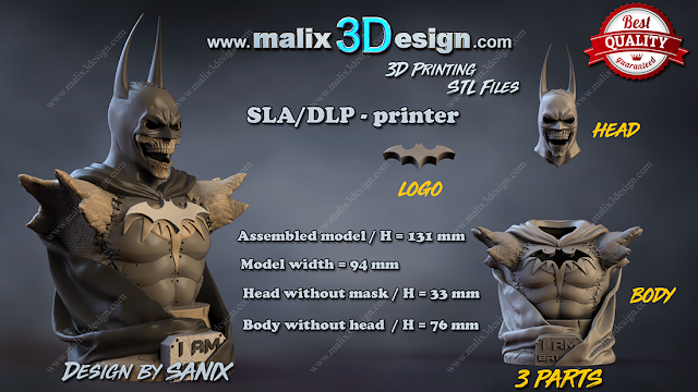 buste batman zombie, buste fan art