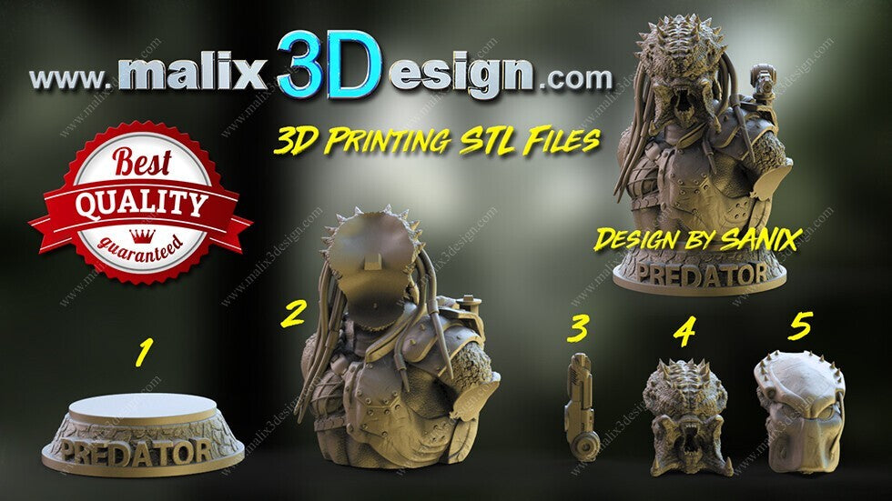 buste predator de 19 cm, buste fan art