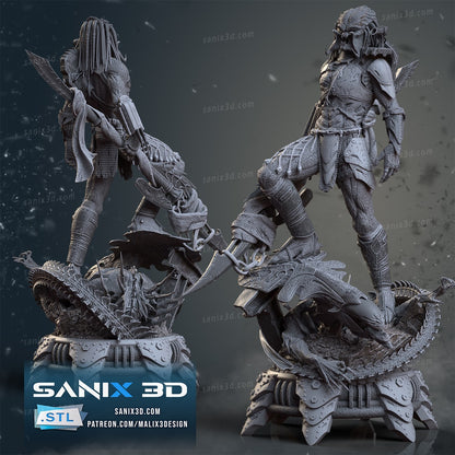 FIGURINE hauteur 40cm avec le socle, alien vs predator figurine fan art