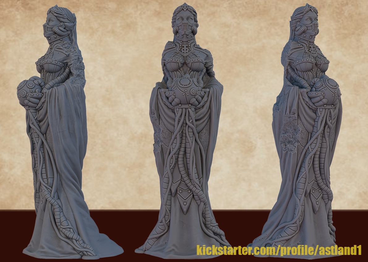 statue divine machine hauteur 15 cm avec piedestal