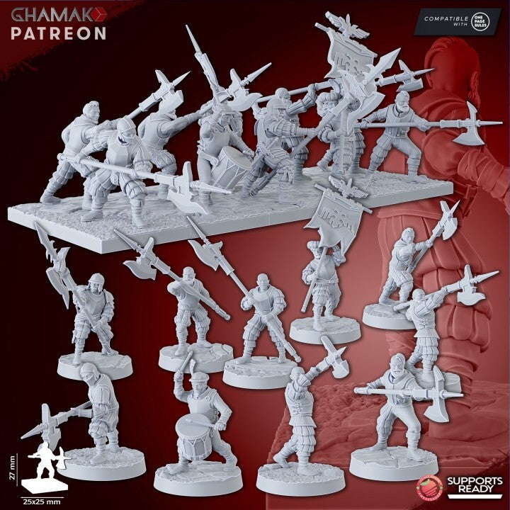 10 Empire Infantrymen Halberdiers 