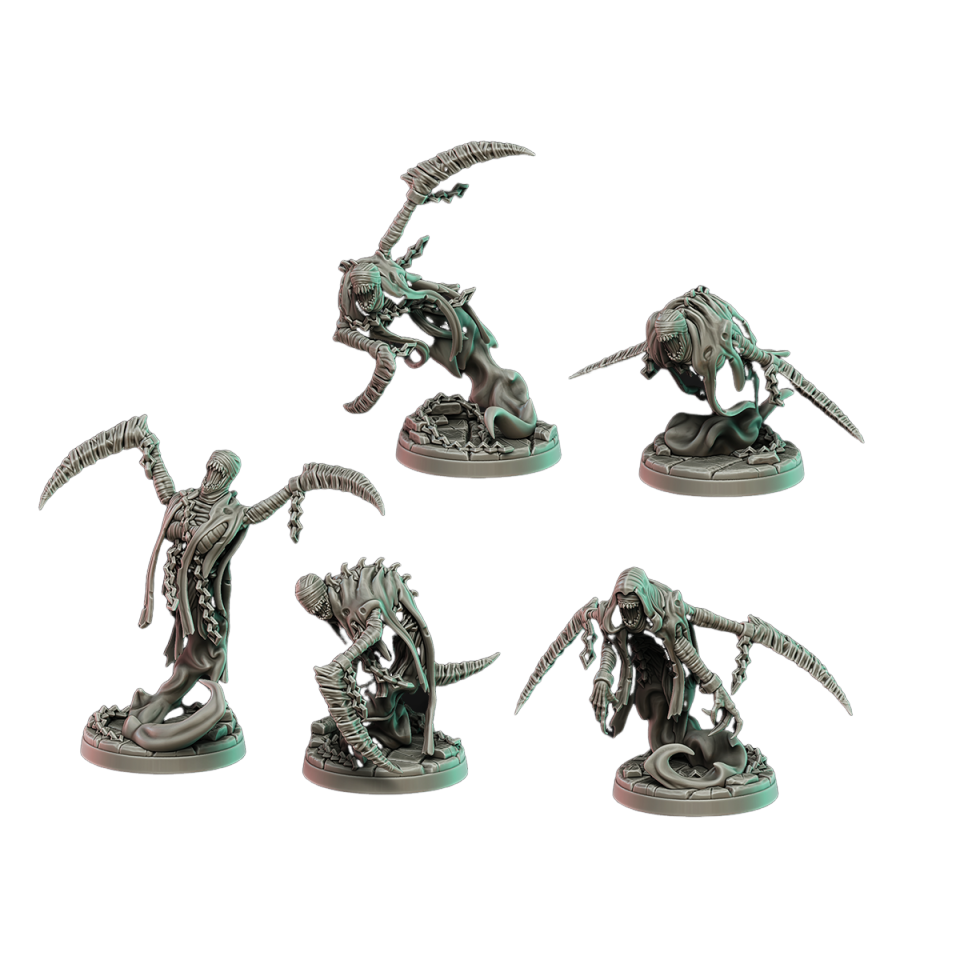 5 spectres + socle 32mm compatible comtes vampires