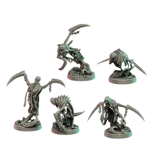 5 spectres + socle 32mm compatible comtes vampires