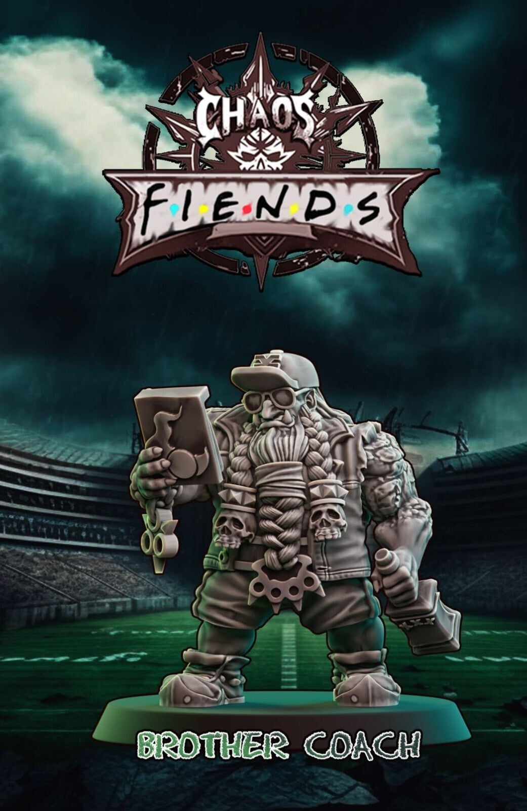 coach nain du chaos Fantasy Football   convient a bloodbowl 