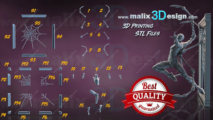 cadre spider man de 32 cm