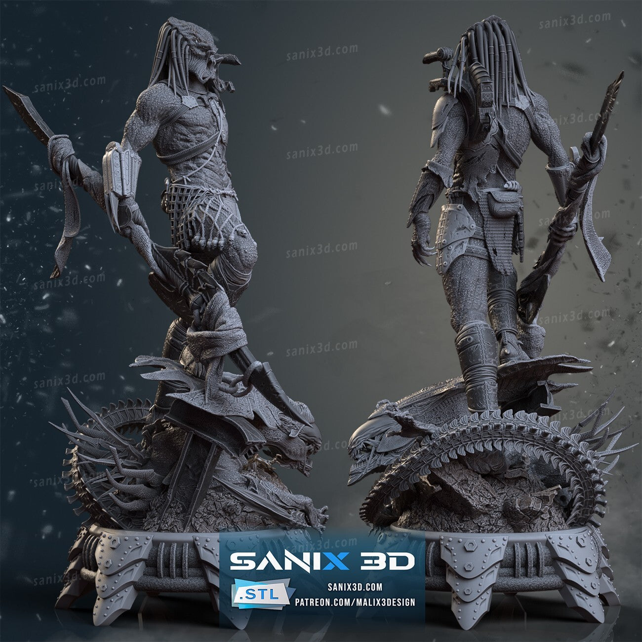FIGURINE DE 40 CM DE HAUT ALIEN vs. PREDATOR figurine fan art