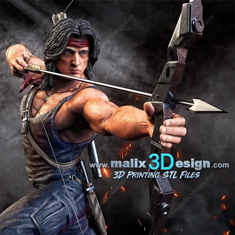 FIGURINE DE 24CM DE HAUT rambo  figurine fan art