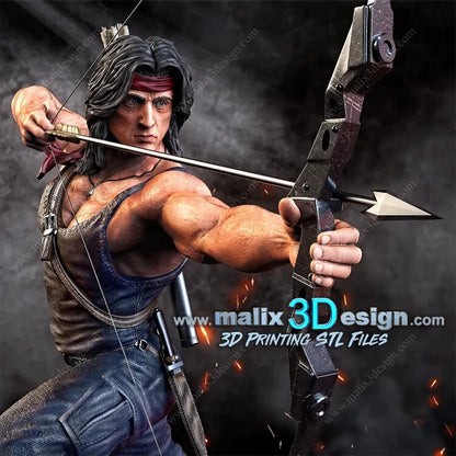 FIGURINE DE 24CM DE HAUT rambo  figurine fan art
