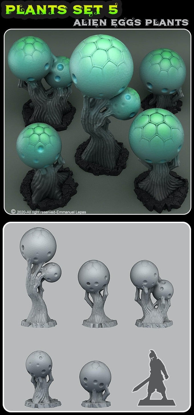 decor 5x plante alien