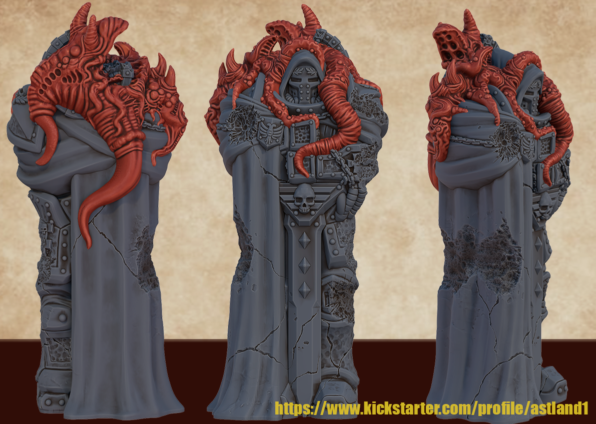 statue chevalier space marine hauteur 15 cm avec piedestal